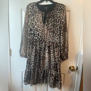 MSK Animal Print Keyhole Dress